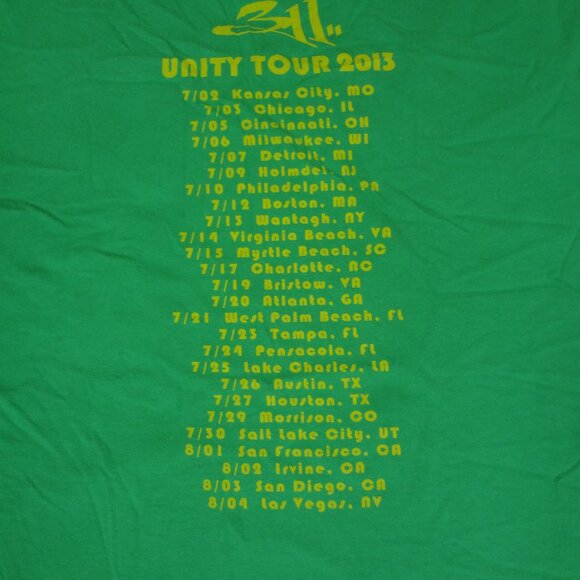 311 UNITY TOUR 2013 PALM TREES VW BUS - GREEN XL T-SHIRT L211 (SPOT C PICS) - Picture 5 of 10